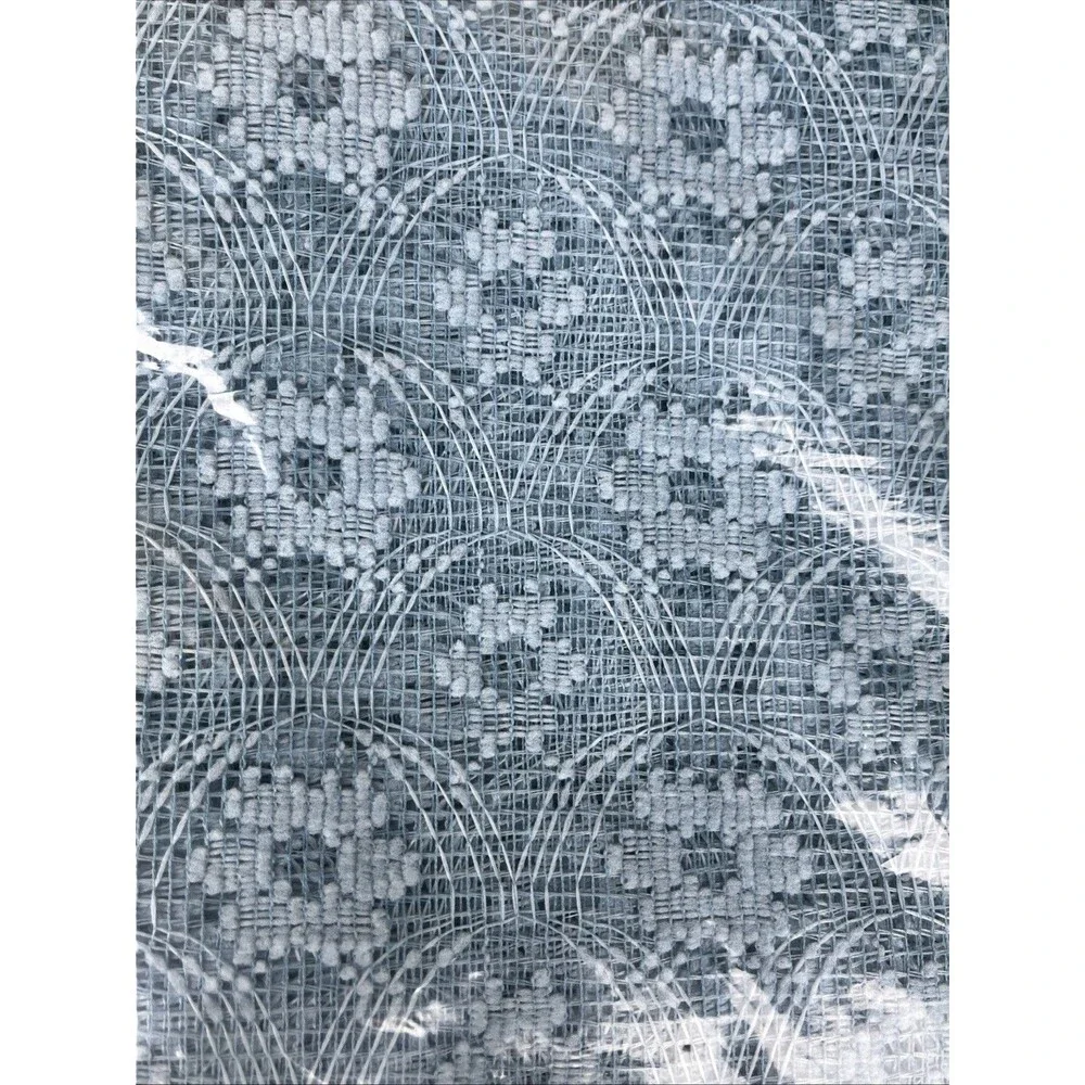 2 VTG Ames NOS Beacon Looms Blue Seashells‎ Textured Curtain Panel W40xL63” USA